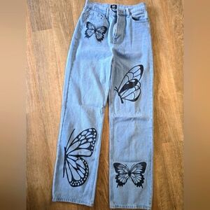 Simple society jeans with butterflies